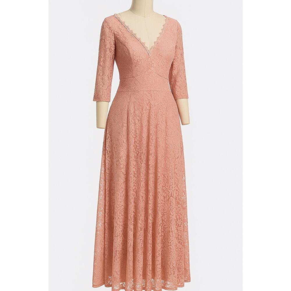 Women’s Dress L Miss may Retro gorgeous city Urban Lace V Neck Slip Formal